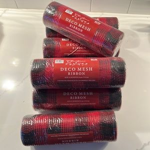 Deco mesh in red and black set of 7